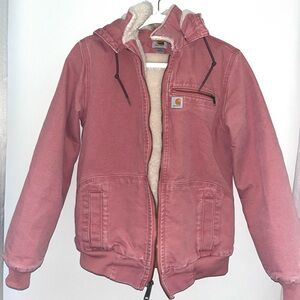 Pink Carhartt Hooded Sherpa Jacket
